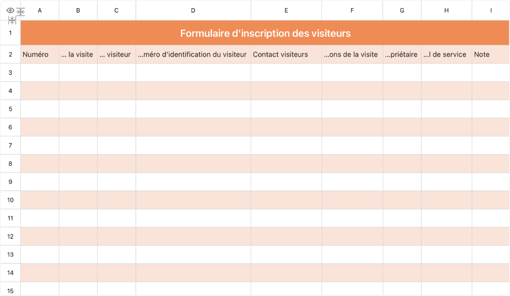 Formulaire d'inscription des visiteurs 1